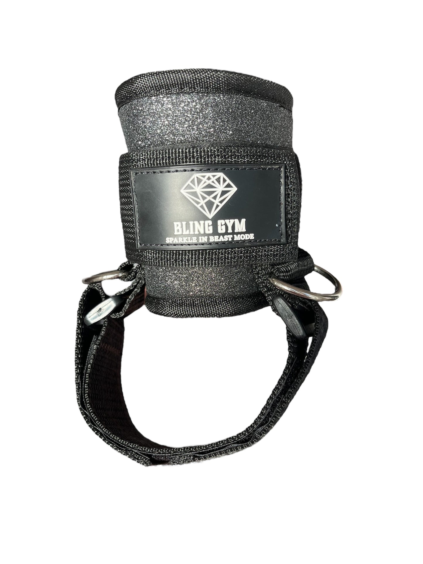 Black Glitter Ankle Strap for cable machines