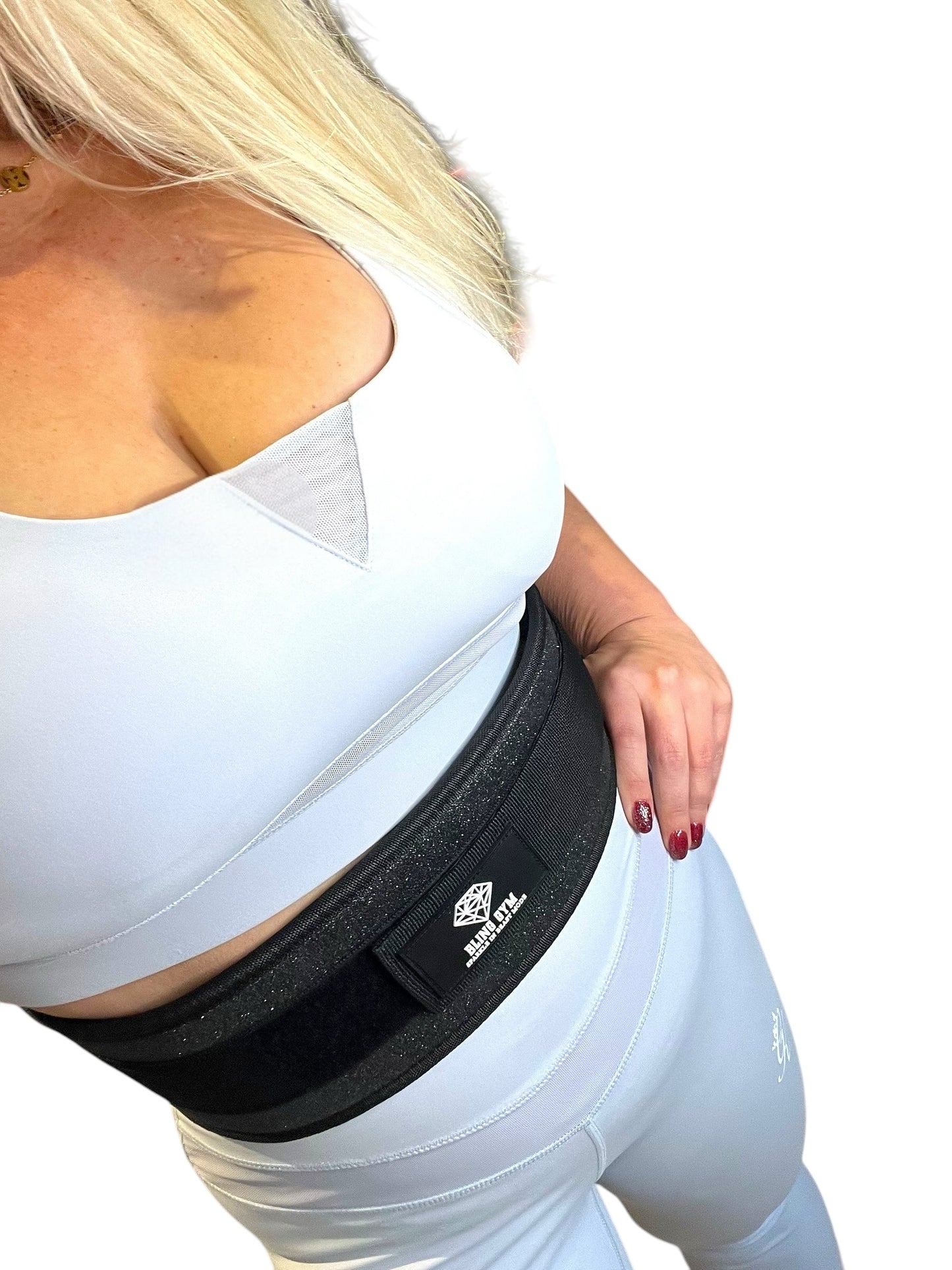 Bling Gym Black Glitter Weight Lifting Belt - Perfect for those heavy lifts!