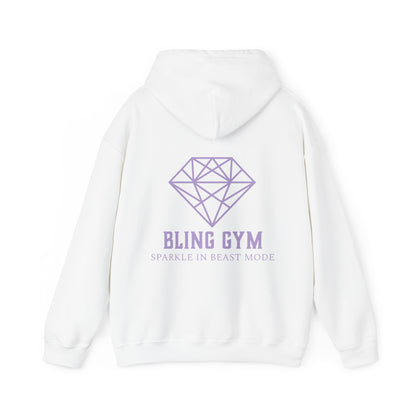 White Ice| Bling Gym Pump Cover| Gym Hoodie| Hooded Sweatshirt| Loungewear| Airport Outfit| Oversized Hoodie