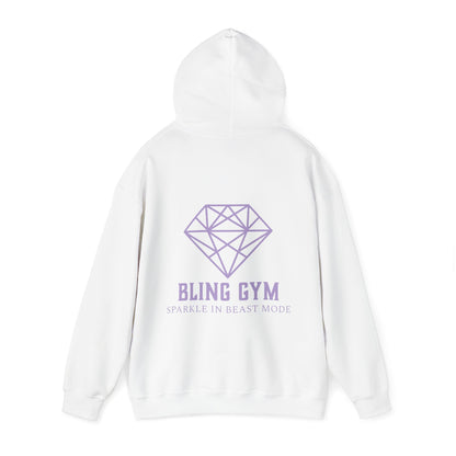 White Ice| Bling Gym Pump Cover| Gym Hoodie| Hooded Sweatshirt| Loungewear| Airport Outfit| Oversized Hoodie