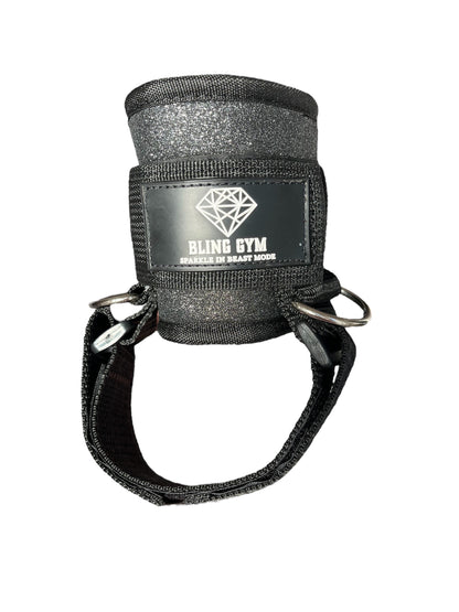 Black Glitter Ankle Strap for cable machines