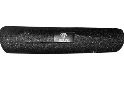 Bling Gym Black Glitter Barbell Pad with Velcro Closure for secure heavy lifts